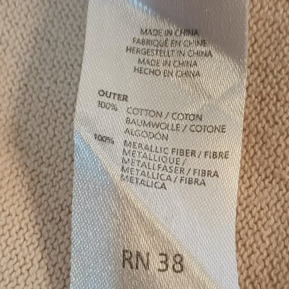 Rare Too Ivory Gold Beaded Dress 8 Formal Tulle with Cap Sleeves & Tan Sweater - Picture 11 of 12